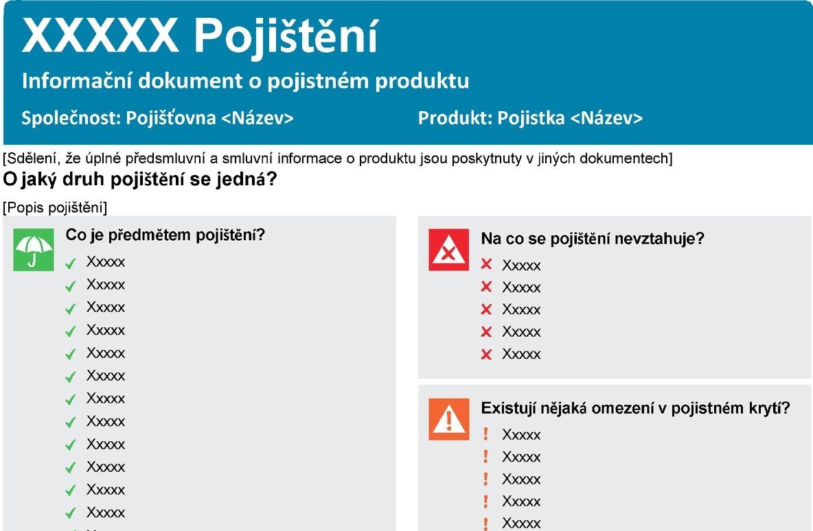 Informační dokument o pojistném produktu